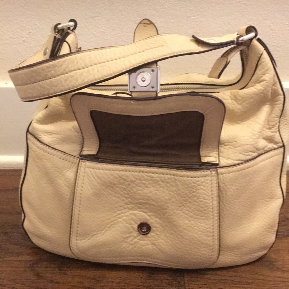 Ralph Lauren Ivory Leather Hobo Handbag EUC - Picture 3 of 7